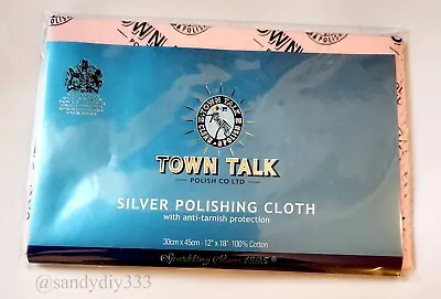 1 Pc X TOWN TALK Anti Tarnish Silver Polishing Cloth 30x45cm 12 X18  LARGE SIZE • $12.68