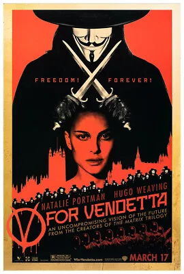 V For Vendetta  - Natalie Portman - Movie Poster - 2006 - Teaser #4 • $24.99