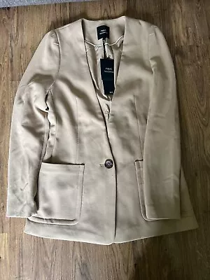 Next Tailoring Womens Size 10 Smart Coat Lightweight Beige Jacket Elegant Blazer • £20