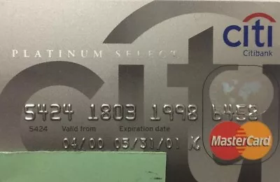 C17 CITIBANK Platinum Select MasterCard Credit Card Expired In 2001 • $8.85