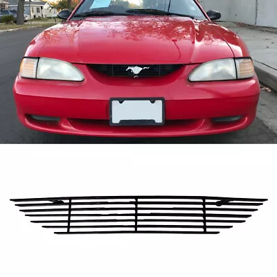 Fits 1994-1998(95 96 97) Ford Mustang Black Billet Grill Logo Area Trimmed Style • $49.99