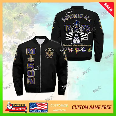 Custom Mason Brotherhood The World Bomber Jacket Zip Wind Coat With Fleece Print • $52.98