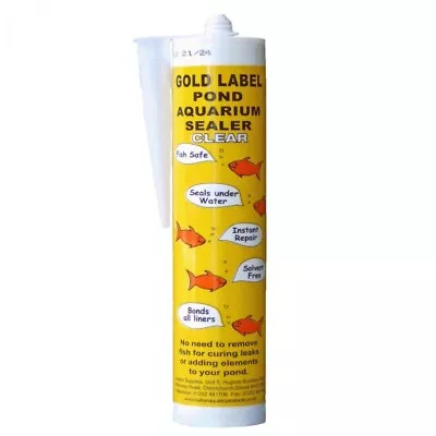 Gold Label Pond Aquarium 290ml Underwater Sealant Clear Silicone • £19.55