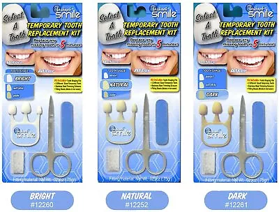 3 Pack Set Instant Smile  All Shades Temporary Teeth Replacement Kit  • $8.99