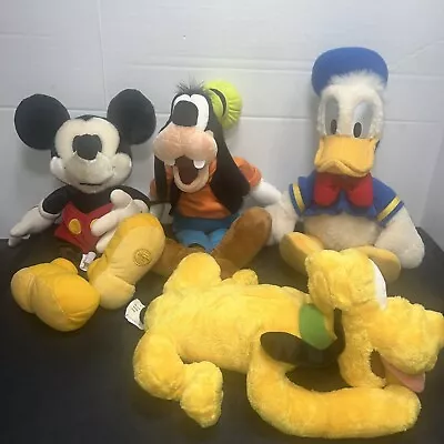 Mickey Mouse + Friends Disney Store Exclusive Stuffed Toys Lot Of 4 Vintage • $12.49