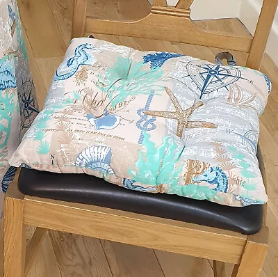 £13.99 • Buy Coastal Multi Table Cloths Nautical Star Fish Sea Shell Compass Blue Beige Aqua