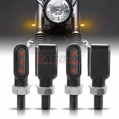 4pcs Motorcycle LED Mini Turn Signals Amber Light Blinker For Bobber Cafe Racer • $19.98