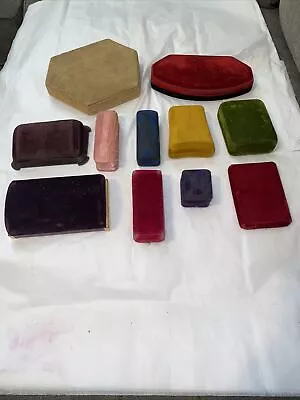 11- Vintage Antique Velvet JEWELRY BOX Presentation BOXES LOT • $100