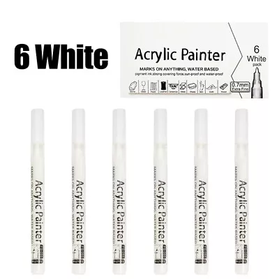 Acrylic Paint Pens Markers Metallic Marker Art Pen For Rock Glass Wood Fabric UK • £6.59