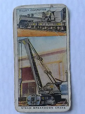 £1.25 • Buy Wills Cigarette Card Railway Equipment Steam Breakdown Crane