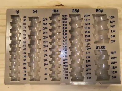 Vintage Coin Counting Handling Tray Bank Teller Sorter Counter BLACK LETTERING • $22.75
