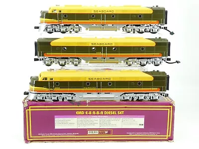 O Gauge 3-Rail MTH 20-2168-1 SAL Seaboard E8 A/B/A Diesel Locomotive Set W/Sound • $399.95