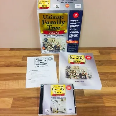 PC CD Ultimate Family Tree Deluxe BIG BOX Version Complete Vintage - Win 95/98 • £9.79