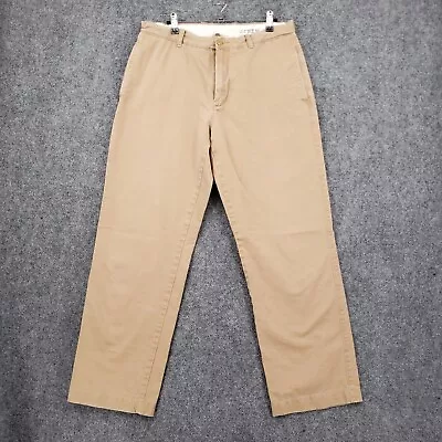 J.Crew Pants Mens 34X32 Khaki Brown Broken In Regular Fit Straight Flat Chino • $22.99