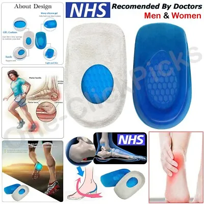 Heel Support Shoe Pads Gel Orthotic Plantar Care Insert Insoles Cushion Silicone • £2.99