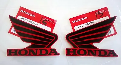 Honda GENUINE Wing Fuel Tank Decal  Sticker 85mm BLACK + RED ** UK STOCK ** • £9.35