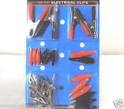 28pc. Alligator Electrical Clips Charging Clamps Jumper Leads Assorted Kit • $9.95