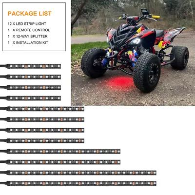 12pcs Motorcycle RGB LED Neon Under Glow Light Strip Kits For Yamaha Raptor 700 • $39.85