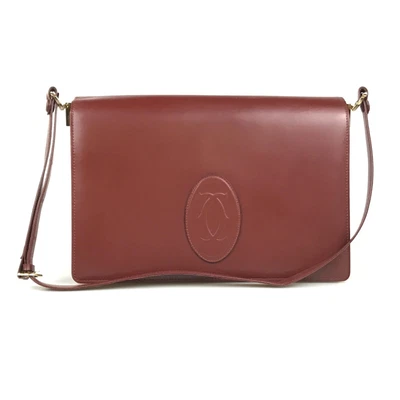 $0.99 • Buy Cartier Bag Shoulder Bag Les Must De Cartier Leather Authentic