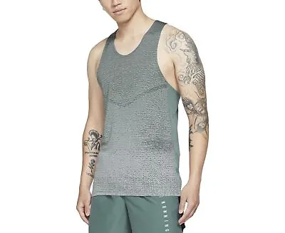 Nike Dri-FIT Run Division Men's Running Tank Top Sleeveless (Hasta Green) DA1296 • $26.99