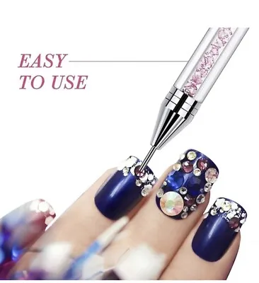 2 Pieces Nail Rhinestone Picker Dotting Pen Dual-ended Gems Crystals Pickup Tool • $6.99