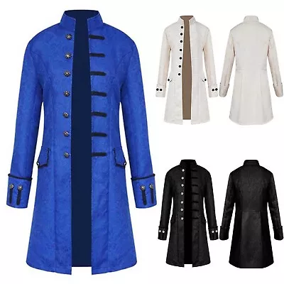 Mens Vintage Tailcoat Jacket Goth Long Steampunk Formal Gothic Victorian Coat • $36.41