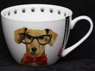 PORTOBELLO By DESIGN DAPPER DACHSHUND Bone China Jumbo Cup • $19