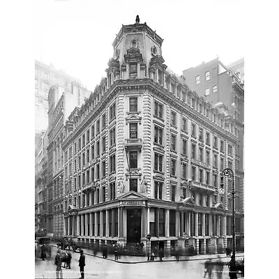 New York J.P.Morgan Building Wall Street Vintage Photo Huge Wall Art Poster • £18.49