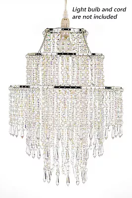 Crystal Lamp Shade Chandelier Light Shade For Ceiling Pendant Light 32cm D • £19.99