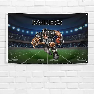 For Las Vegas Raiders Football Fans 3x5 Ft Mascot Flag NFL Gift Oakland Banner • $13.97