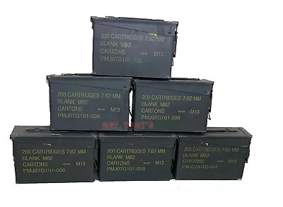 6 Pack Military 30 CAL M19A1 Metal AMMO CAN 7.62mm BOX .30 CALIBER VG Condition • $95