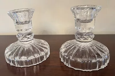 Vintage Crystal Glass Candlestick Holders Set Of 2 • $12.95