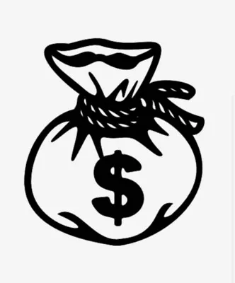 Money Bag Vinyl Sticker Decal Money $$$ • $3