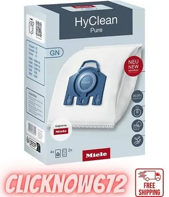 £14.77 • Buy Miele 12281680 Hyclean 3D Efficiency GN Vacuum Cleaner Bags, Pack Of 4