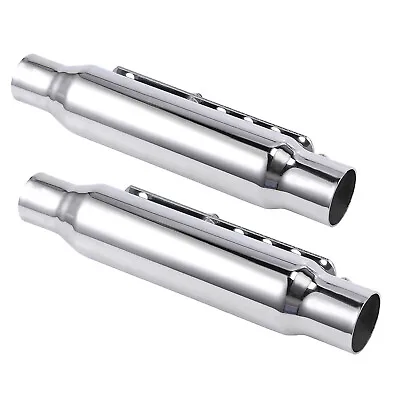 2Pcs Universal 12  Motorcycle Exhaust Pipe Muffler For Cafe Racer Bobber Chopper • £51.95