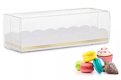 Macaron Boxes | Pack Of 10 Macaron Box With Scalloped & Gold Foil Design | Ch... • $24.10