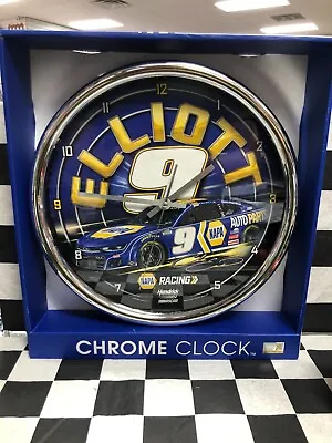 Chase Elliott 2024 NAPA #9 12  Round Chrome Wall Clock • $58.07