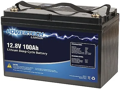 Powertech Deep Cycle Battery 12.8V 100Ah Lithium LiFePO4 Sealed Power SB2215 New • $789.95