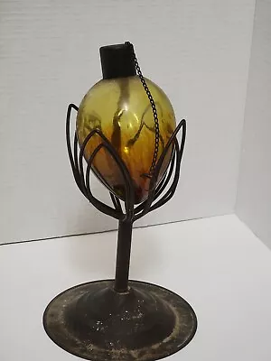 Stunning Amber Color Lantern Beautiful And Unique For Outdoor Fire Cool Vintage • $13.99