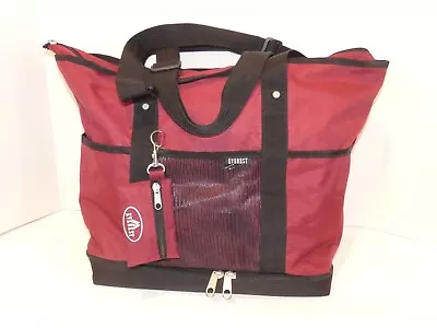 EVEREST Red Carry On Duffle Sport Bag 15 X8 X 12  Double Handle Perfect Like Nu • $19.95