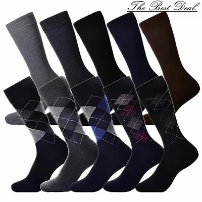 $9.88 • Buy 3-12 Pairs Mens Fashion Casual Cotton Work Mid Calf Crew Dress Socks Size 10-13