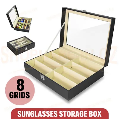 $20.93 • Buy Sunglasses Eyeglasses Glass Jewelry Display Box Case Storage Organizer 8 Grids