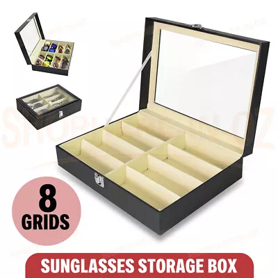 $20.93 • Buy Sunglasses Eyeglasses Glass Jewelry Display Box Case Storage Organizer 8 Grids