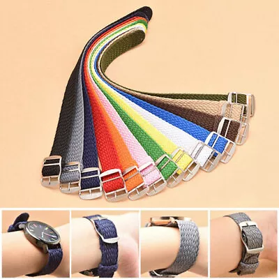 Nylon Fabric Wrist Watch Band Military Canvas Casual Buckle Strap 12/14/16/22mm • £3.95