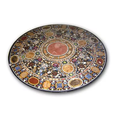 48  Marble Round Dining Table Top Pietra Dura​ Art Crafts Handmade Home Decor • $2483.31