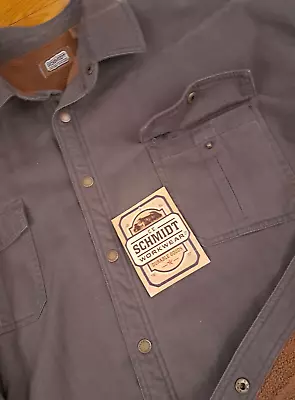 Heavy Cotton Insulated Full Metal Button Brown Outdoor Jacket Shirt 3XL  Schmidt • $39