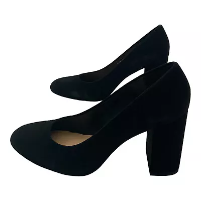 Bella Vita Nara Dress Pump Heel Shoes Suede Leather Black US Women's 8.5 M • $24.99