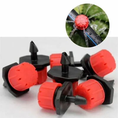 Red Shrubbler / Dripper Barb Garden Micro Irrigation 360 Adjustable Sprinkler • £1.69