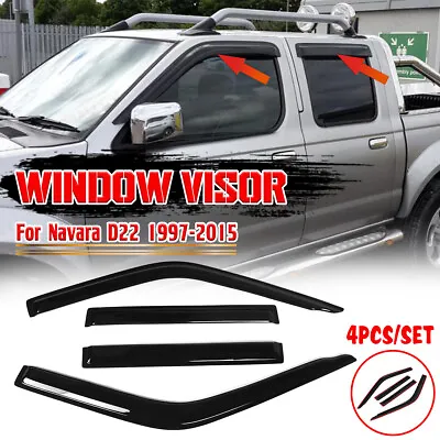 Window Visors Guard Vent Weather Shields Weathershield For Navara D22 1997-2015 • $39.69