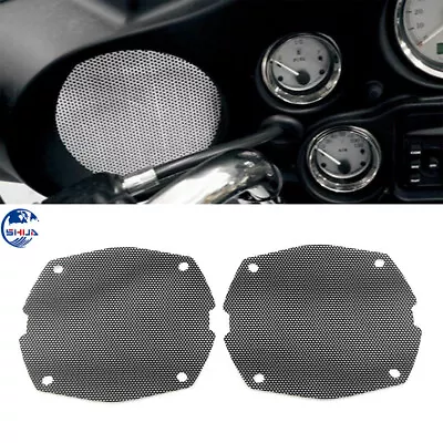 Mesh Front Fairing Speaker Grill Covers For Harley Batwing Touring Bagger FLHT • $22.78